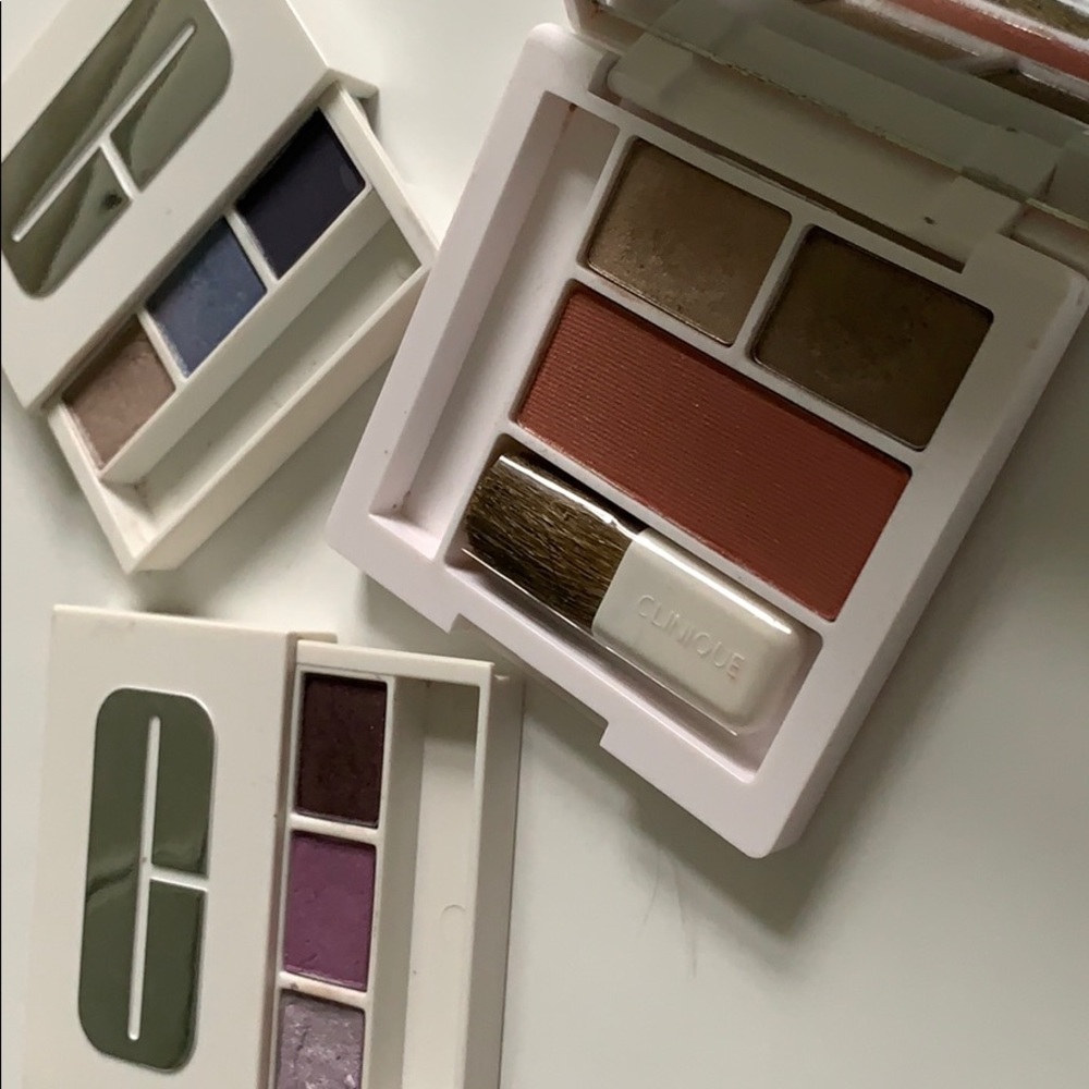 3🎨Clinique Eyeshadow Palettes Pressed Blush Blue Purple All About Shadow Duo